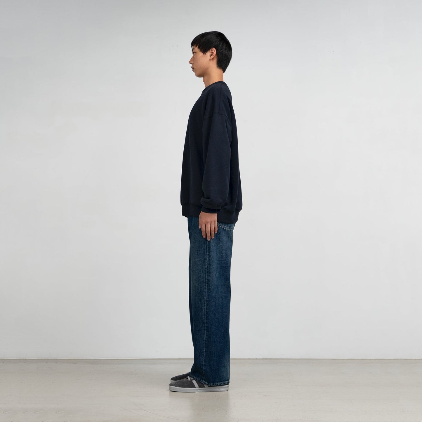 Graphpaper Selvage Denim Five Pocket Wide Straight Pants - DARK FADE