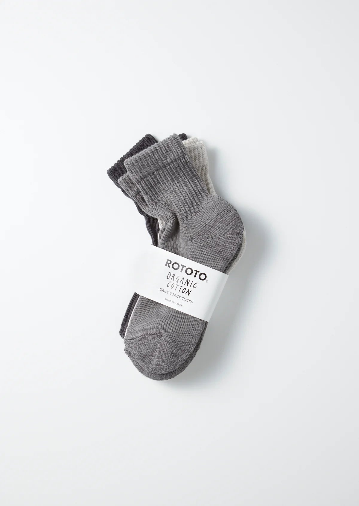RoToTo ORGANIC DAILY 3 PACK MINI CREW SOCKS