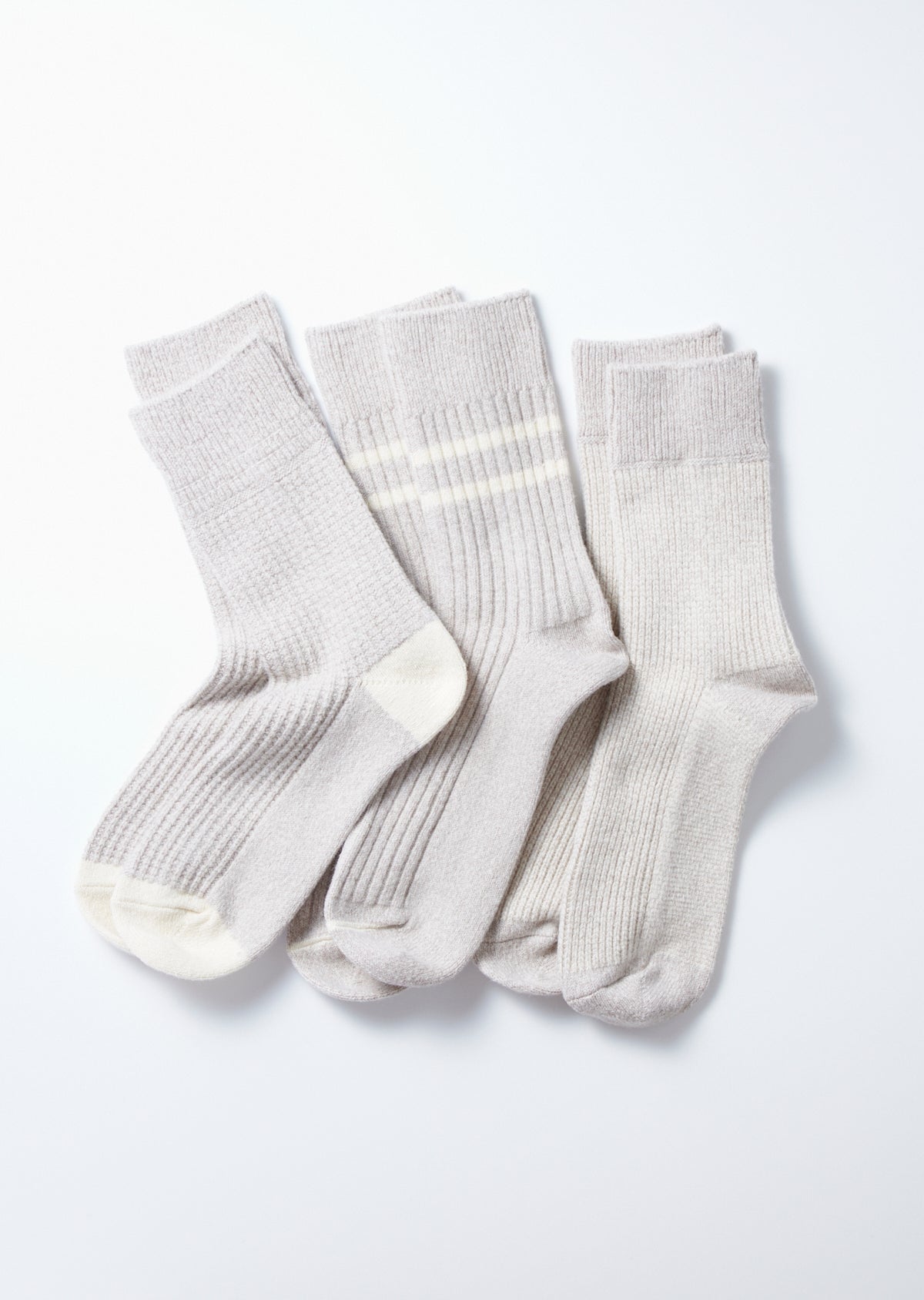 RoToTo RECYCLE COTTON / WOOL DAILY 3 PACK SOCKS