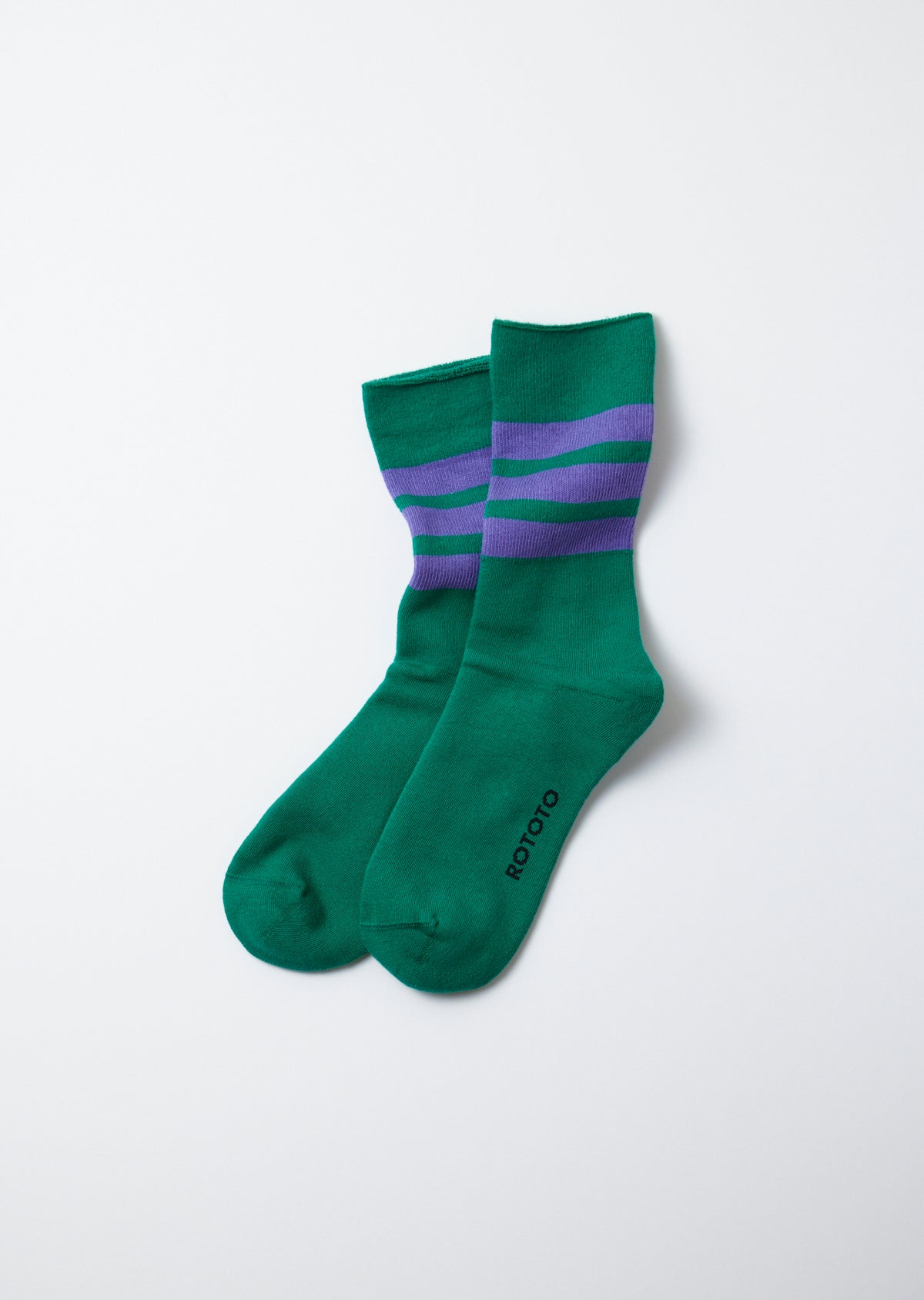 RoToTo FINE PILE STRIPED CREW SOCKS