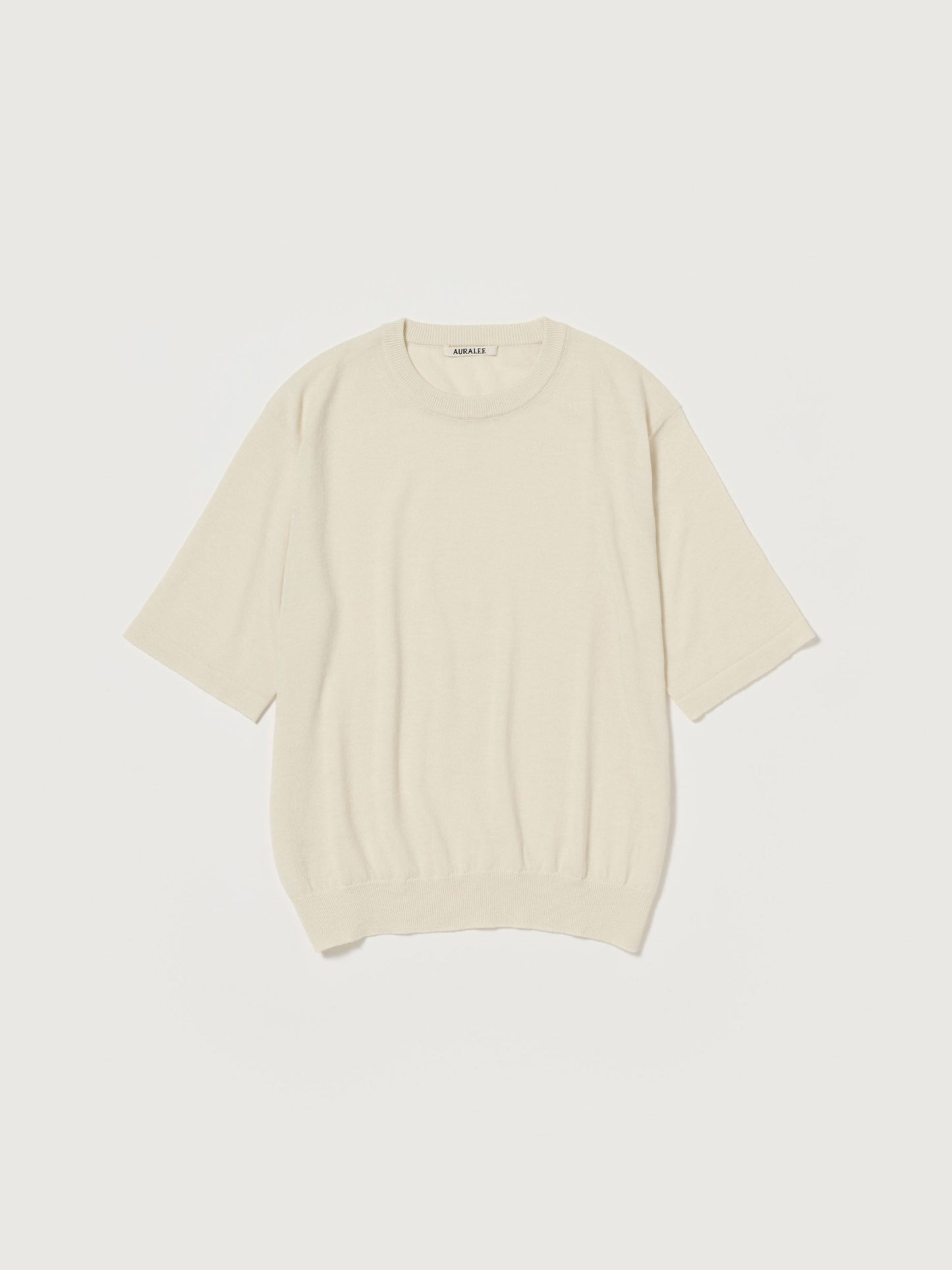 AURALEE HARD TWIST CASHMERE KNIT TEE