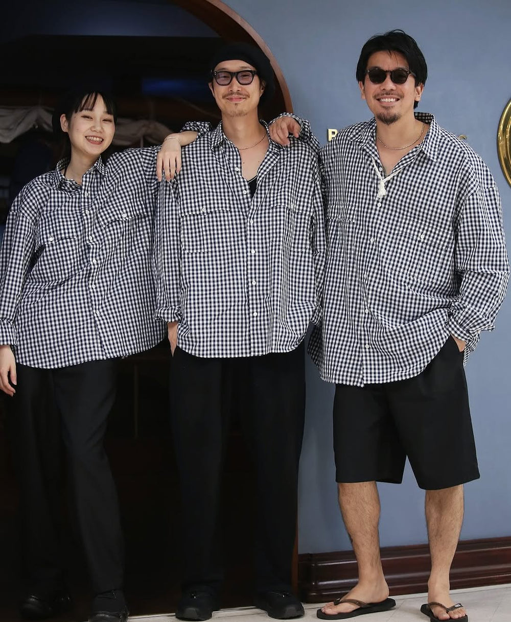 Porter Classic ROLL UP GINGHAM CHECK SHIRT