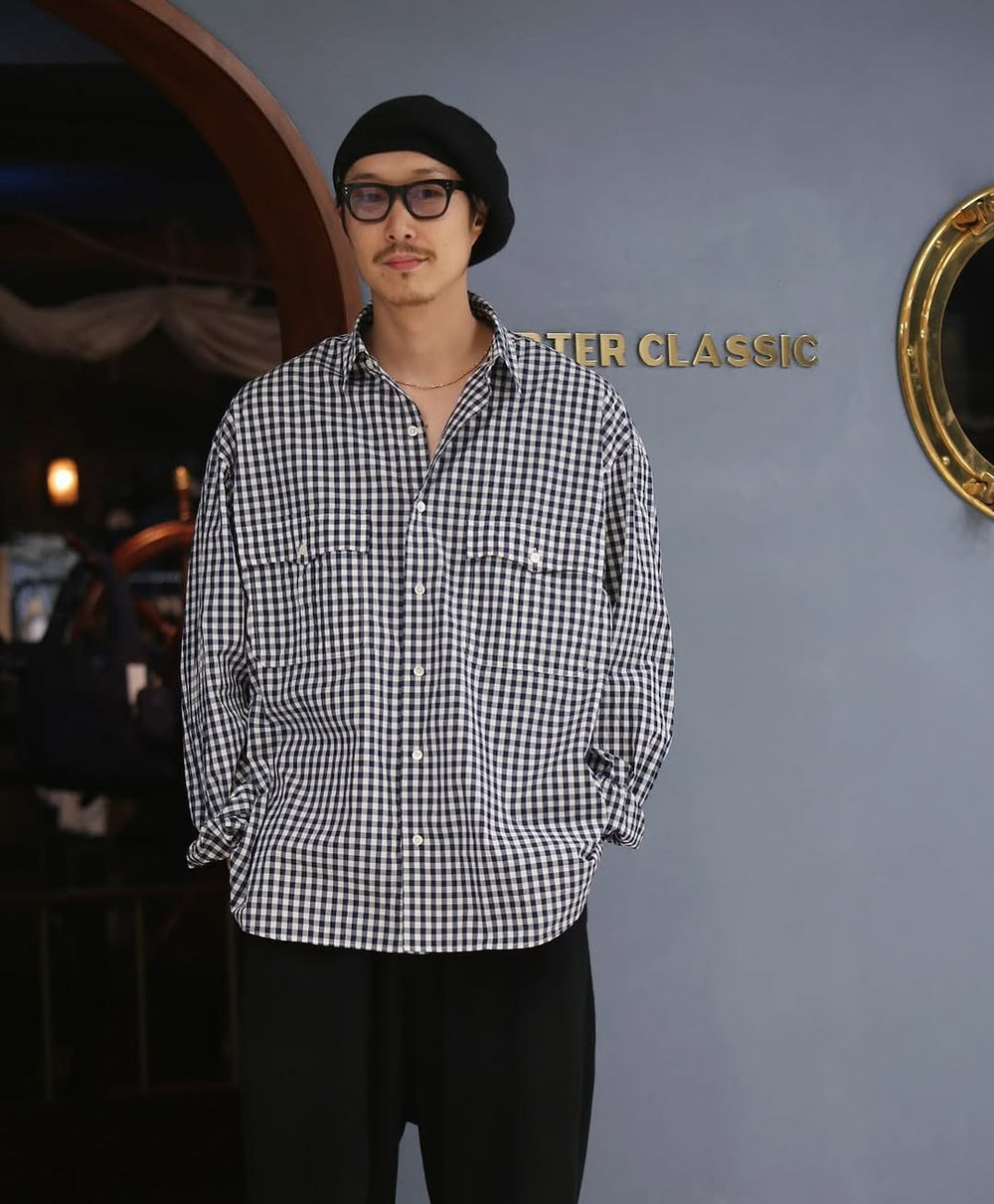 Porter Classic ROLL UP GINGHAM CHECK SHIRT