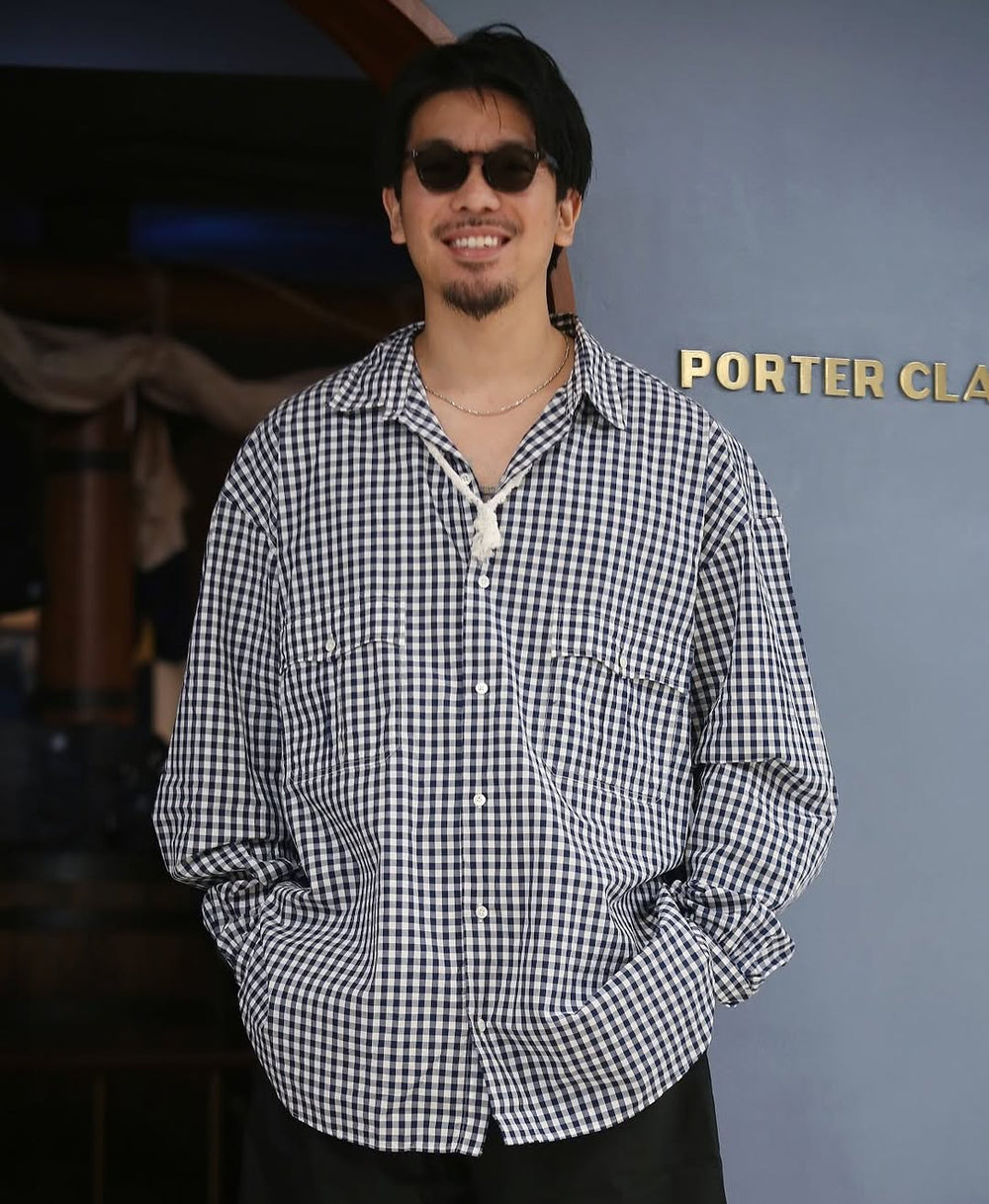 Porter Classic ROLL UP GINGHAM CHECK SHIRT