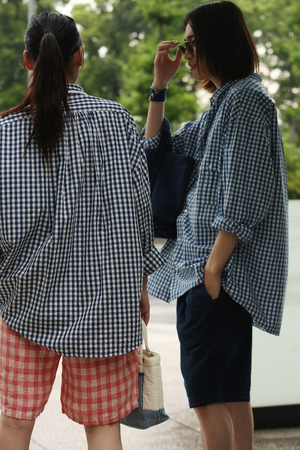 Porter Classic ROLL UP GINGHAM CHECK SHIRT