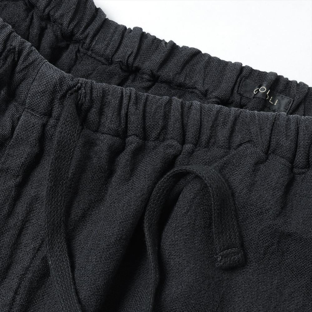 COMOLI Faded Black Knee Tuck Pants