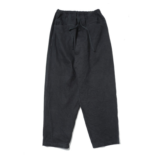 COMOLI Black Drill Tapered Trousers