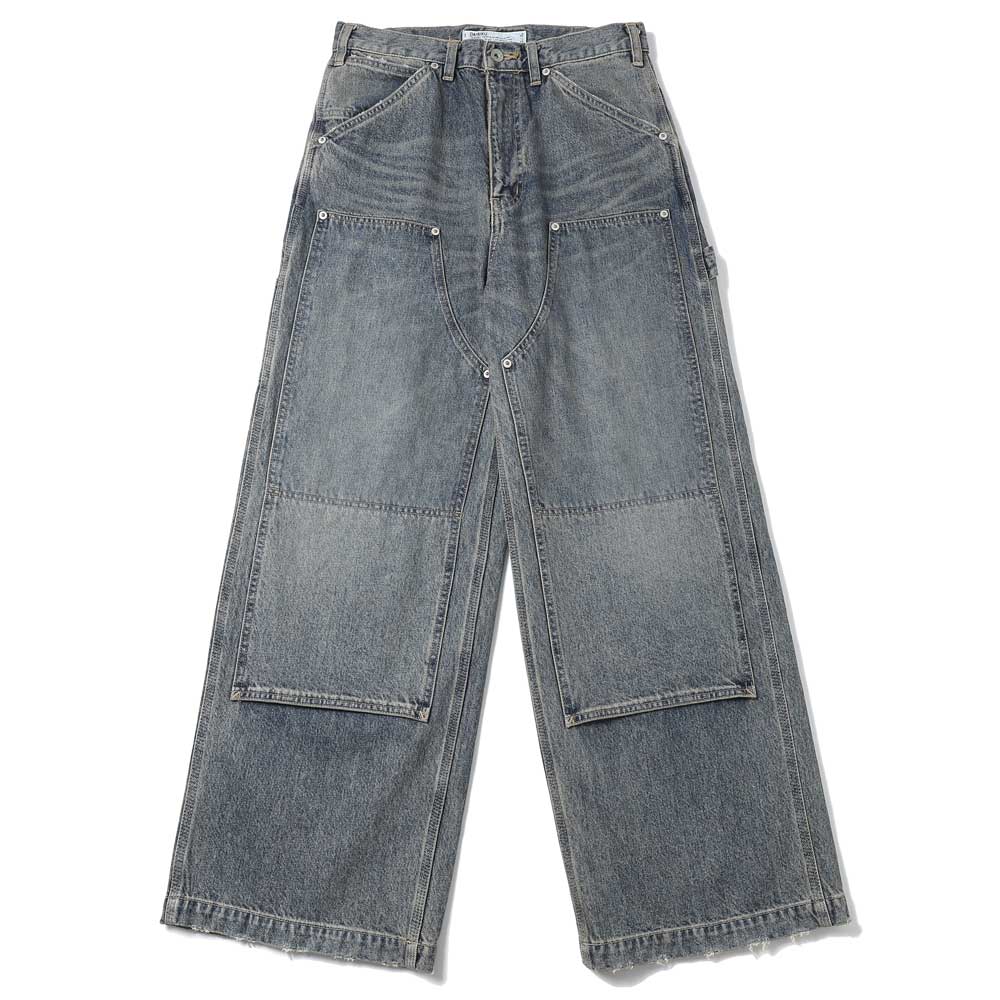 DAIRIKU Vintage Washed Painter Denim Wide Pants
