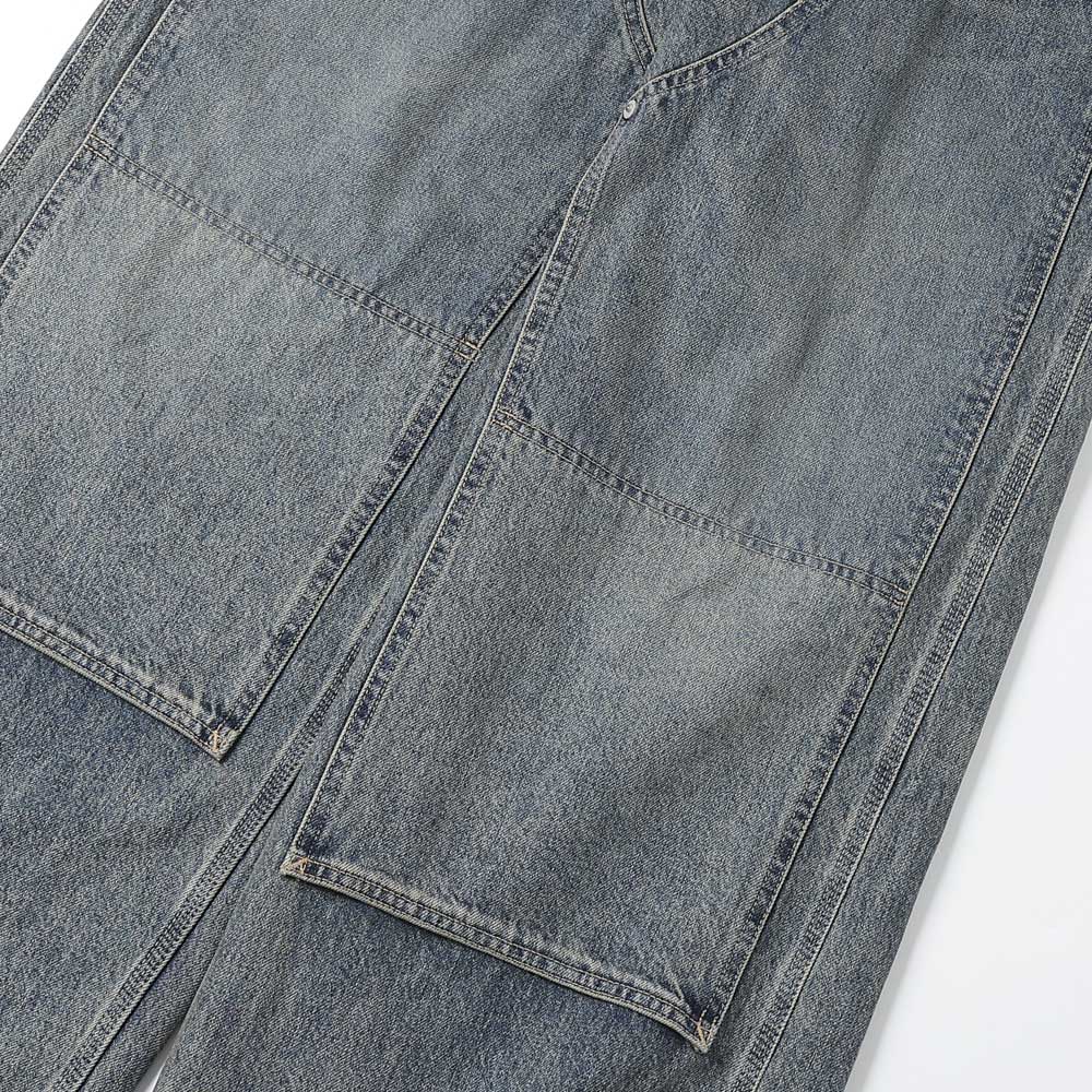DAIRIKU Vintage Washed Painter Denim Wide Pants