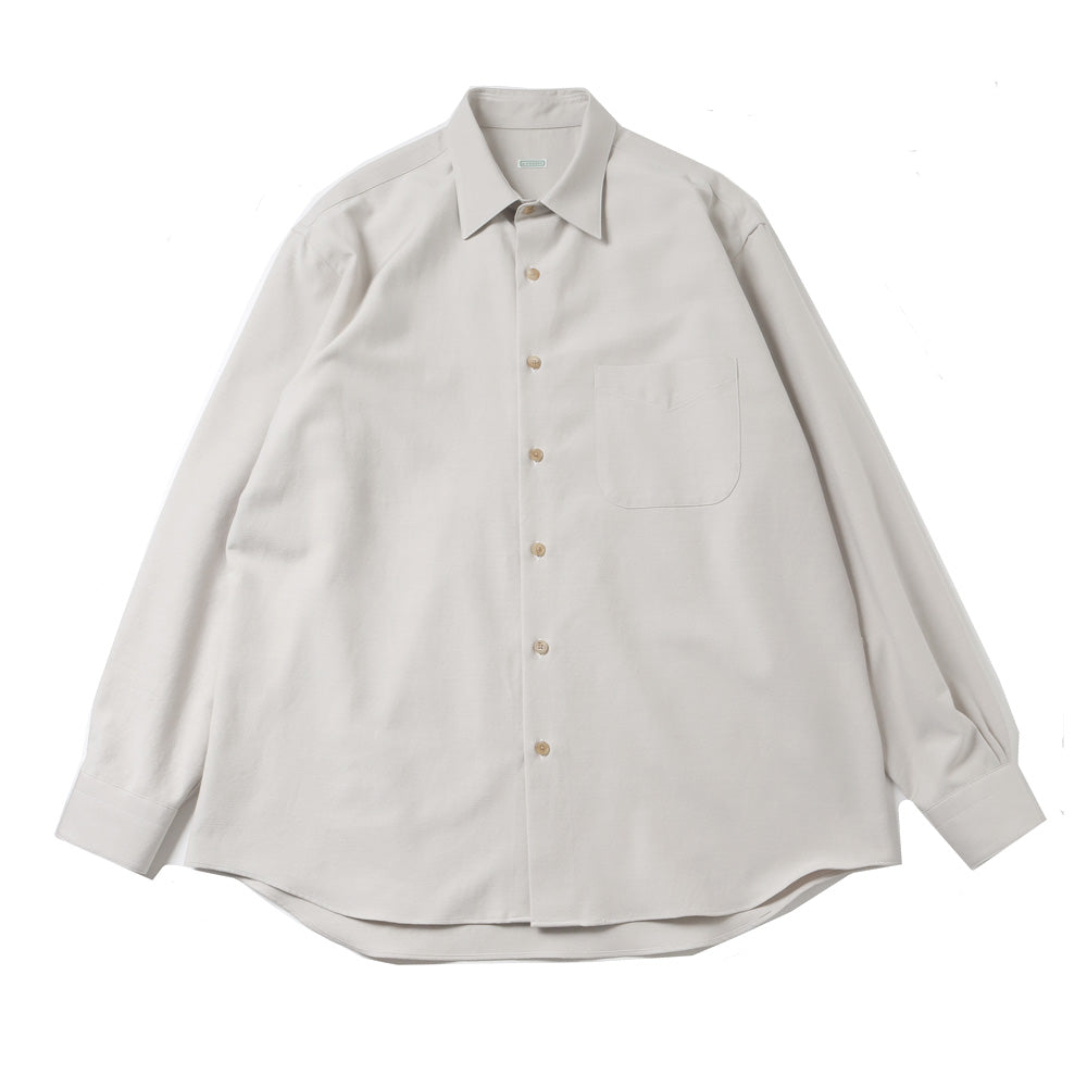 A.PRESSE Silk Cotton Oxford Regular Collar Shirt