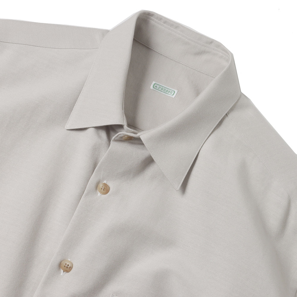 A.PRESSE Silk Cotton Oxford Regular Collar Shirt