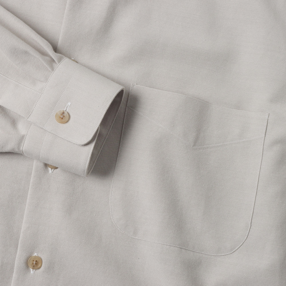 A.PRESSE Silk Cotton Oxford Regular Collar Shirt