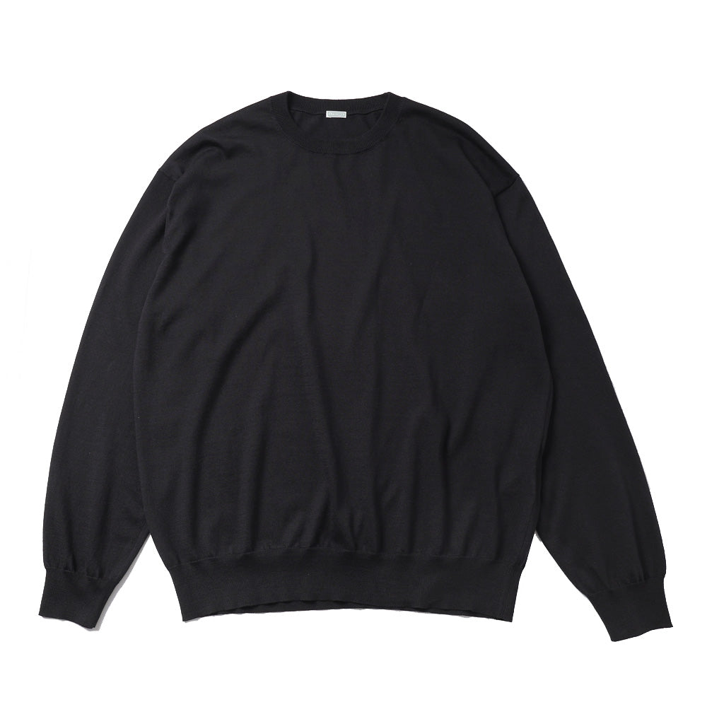 A.PRESSE Wool Cotton High Gauge Crew Neck Sweater