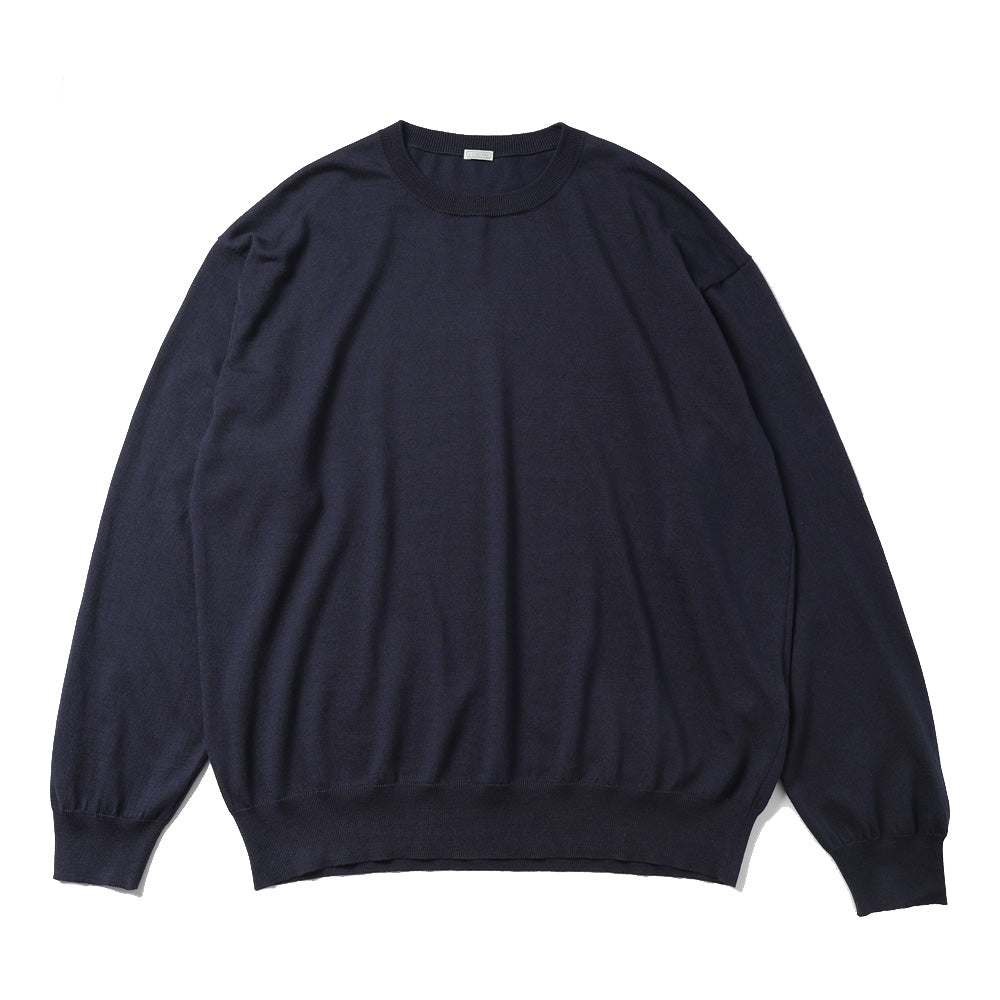 A.PRESSE Wool Cotton High Gauge Crew Neck Sweater