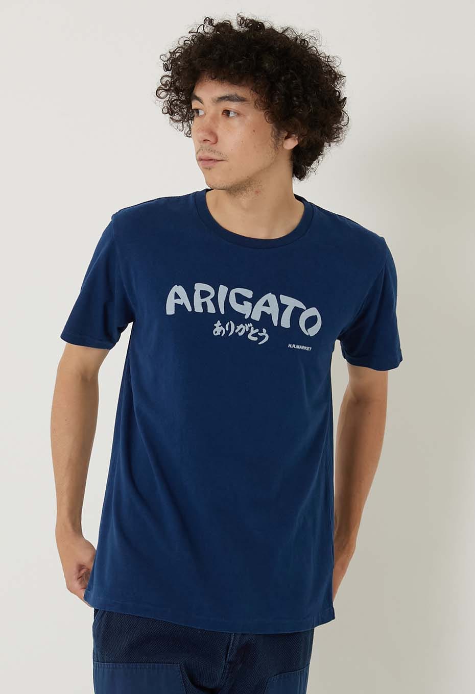 BLUE BLUE JAPAN ARIGATO bassen Indigo T-shirt