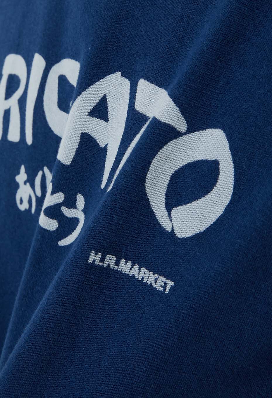 BLUE BLUE JAPAN ARIGATO bassen Indigo T-shirt