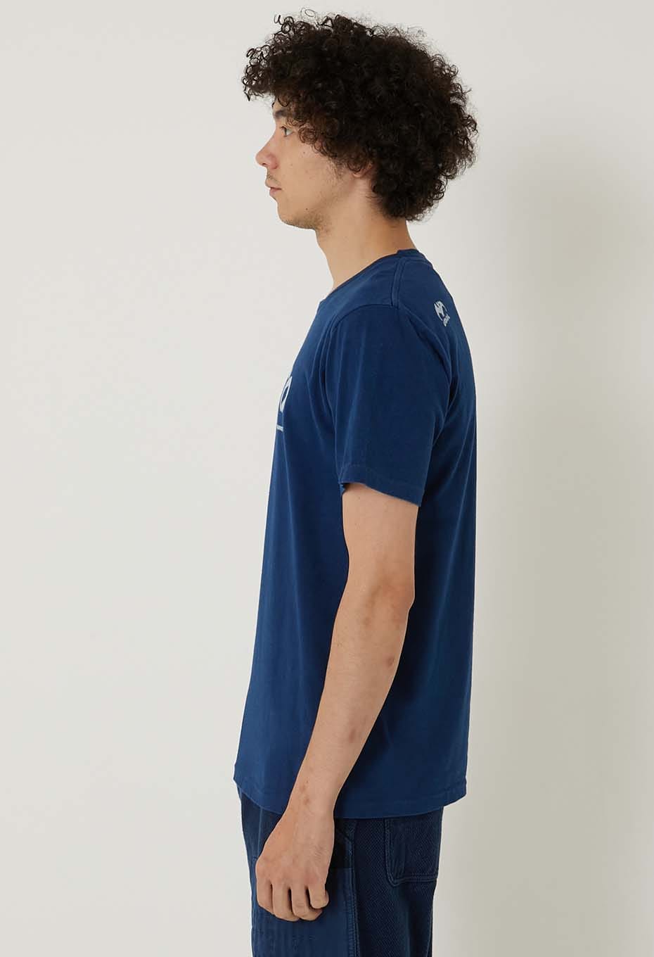 BLUE BLUE JAPAN ARIGATO bassen Indigo T-shirt