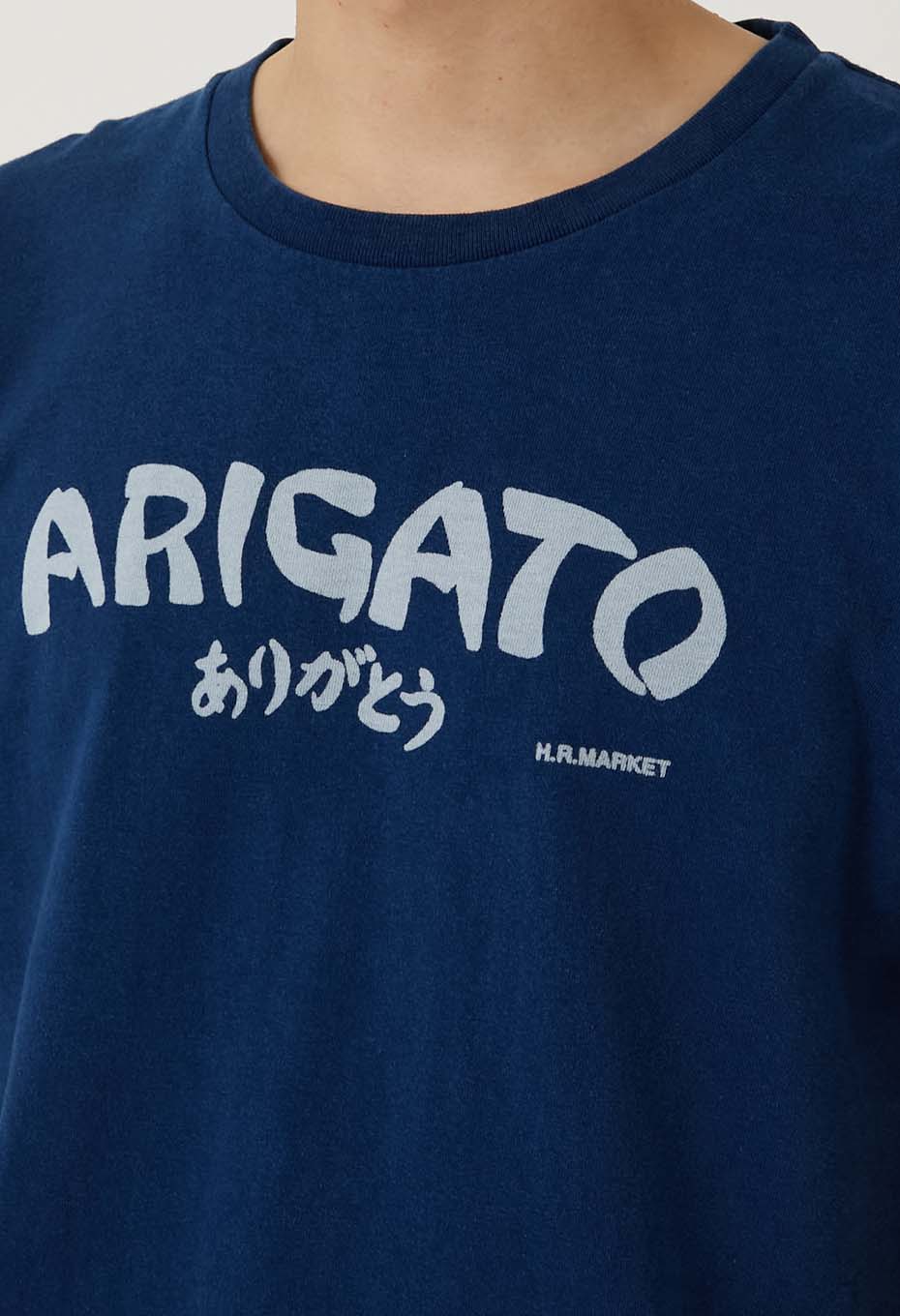 BLUE BLUE JAPAN ARIGATO bassen Indigo T-shirt