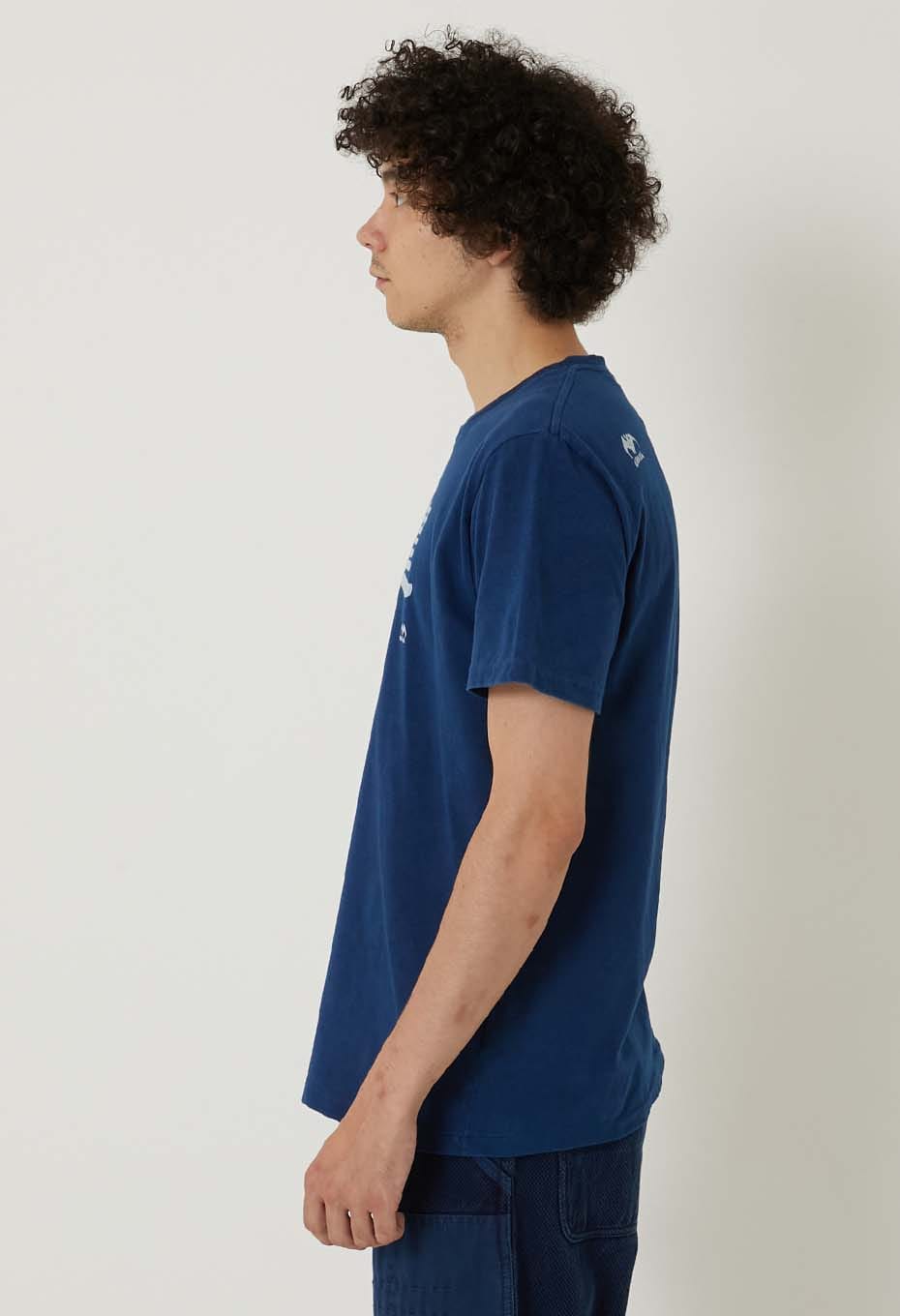 BLUE BLUE JAPAN Kenko bassen Indigo T-shirt