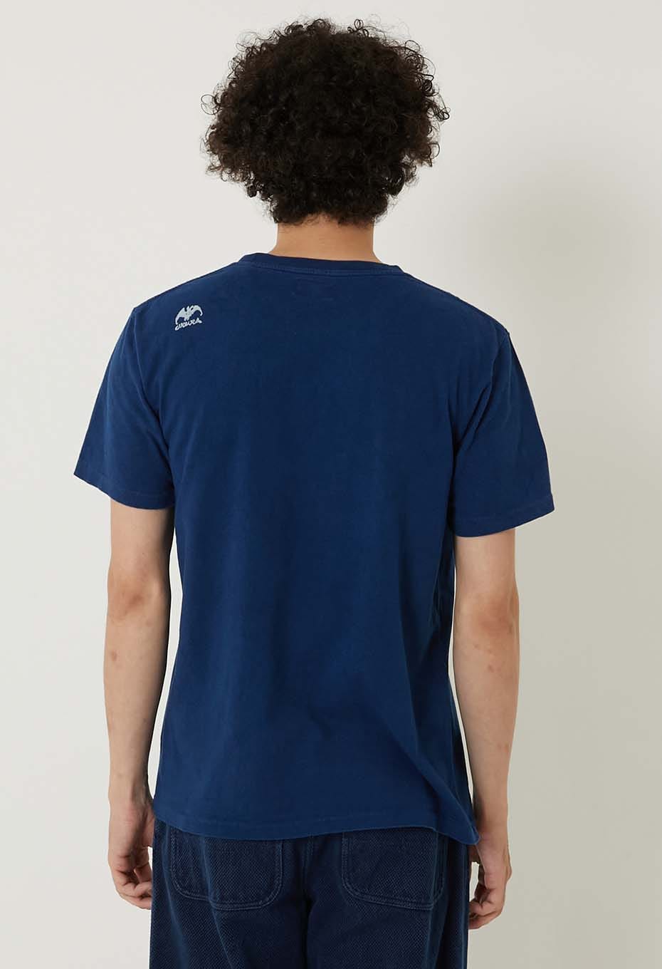BLUE BLUE JAPAN ARIGATO bassen Indigo T-shirt