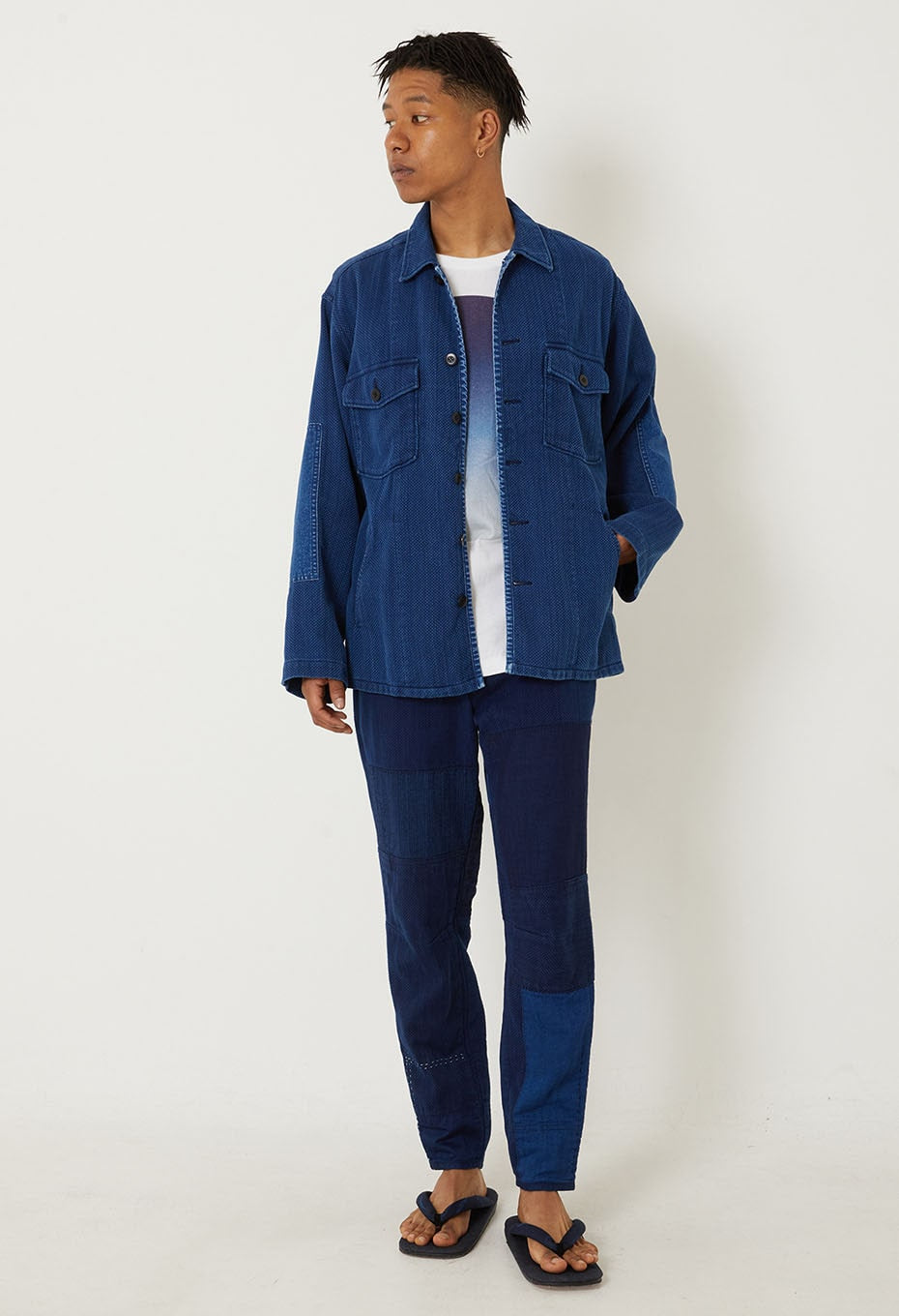 BLUE BLUE JAPAN Casezomesashiko Fatigue Shirt