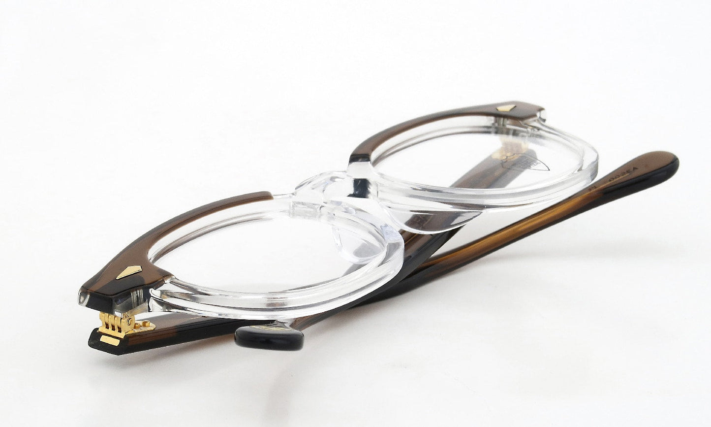 JULIUS TART OPTICAL AR Gold Edition Eyeglass Frame Red Brown Brow