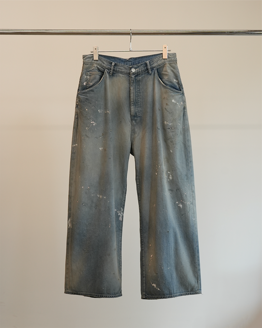 ANCELLM LIGHT OZ WIDE STRAIGHT DENIM PANTS (INDIGO)