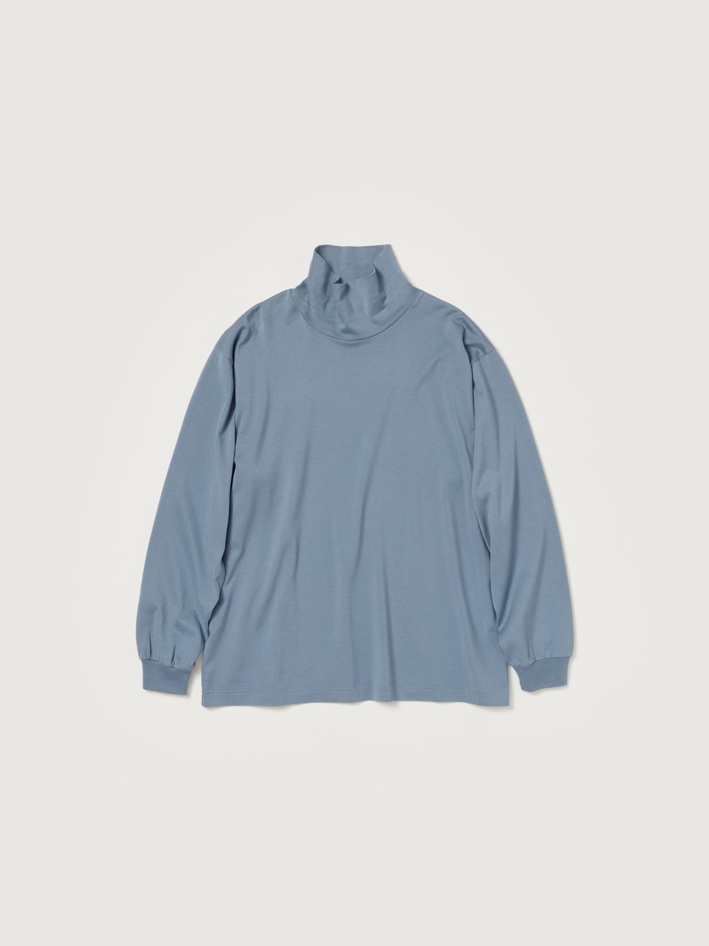 AURALEE LUSTER PLAITING HI NECK L/S TEE