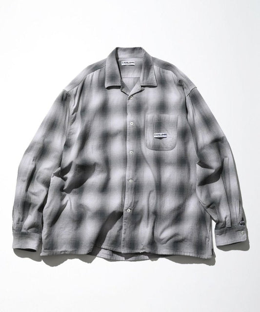 CAHLUMN Magazine Pocket Open Collar Shirt (Ombre)
