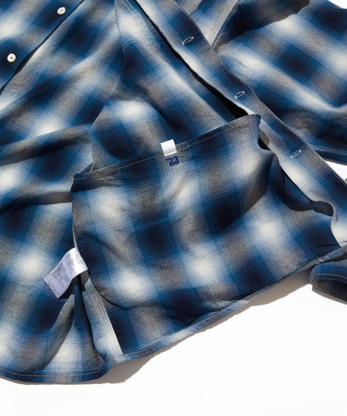 CAHLUMN Magazine Pocket Open Collar Shirt (Ombre)