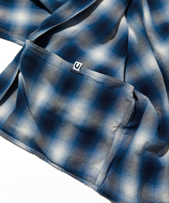 CAHLUMN Magazine Pocket Open Collar Shirt (Ombre)