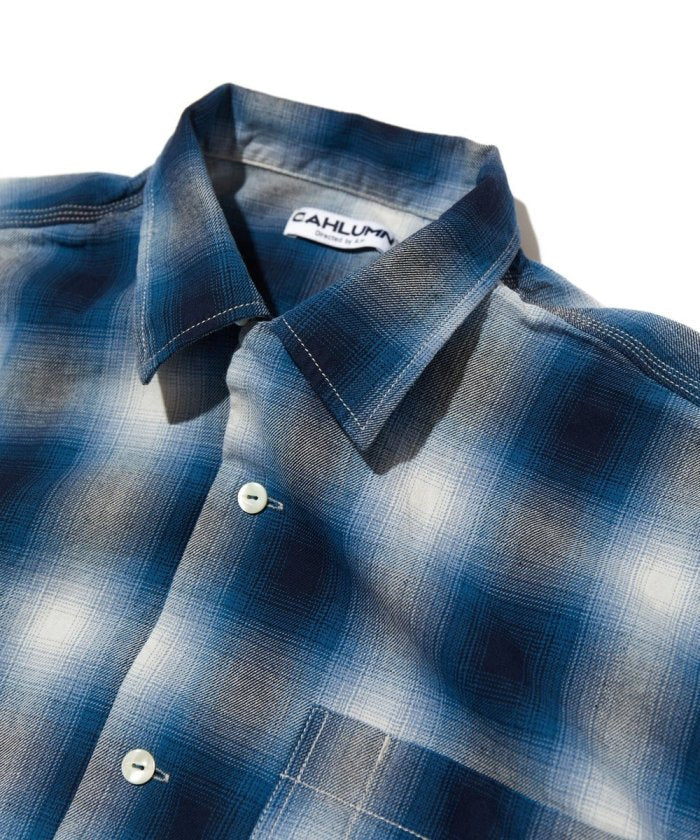 CAHLUMN Magazine Pocket Open Collar Shirt (Ombre)