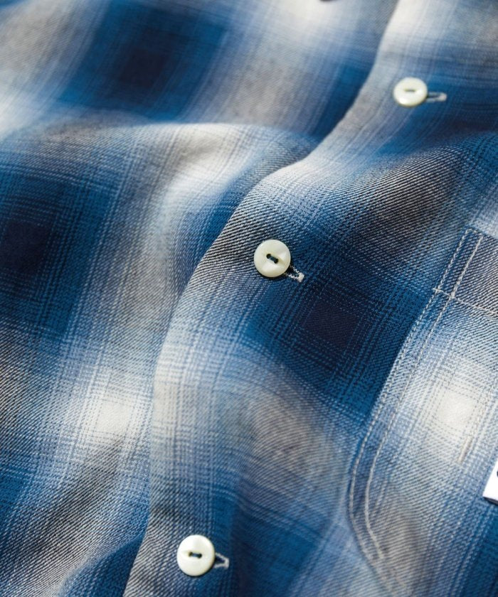 CAHLUMN Magazine Pocket Open Collar Shirt (Ombre)