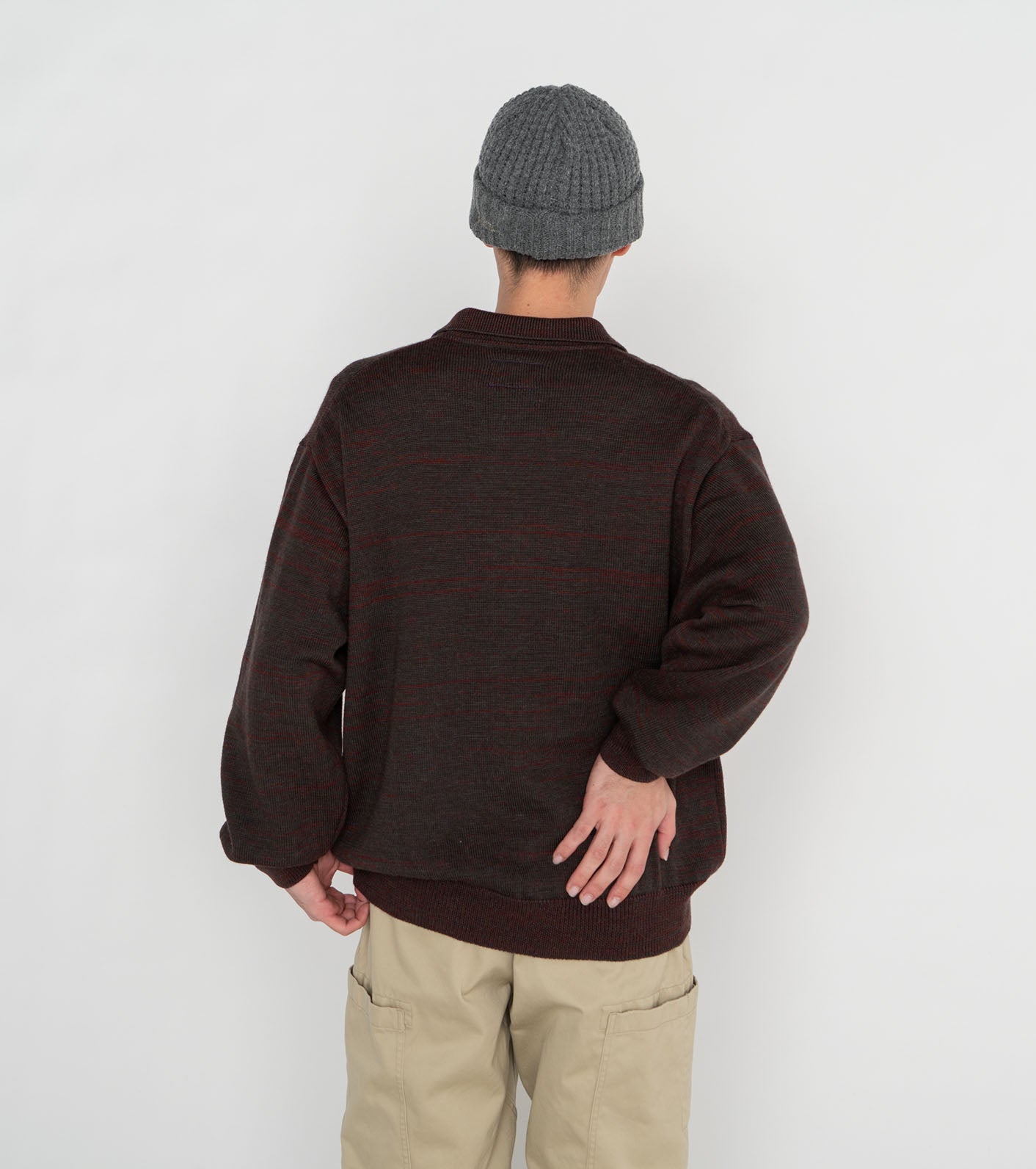 THE NORTH FACE PURPLE LABEL Merino Field Striped Polo Sweater