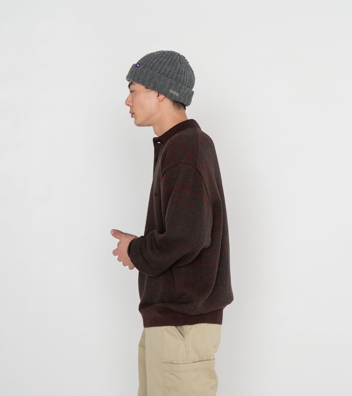 THE NORTH FACE PURPLE LABEL Merino Field Striped Polo Sweater