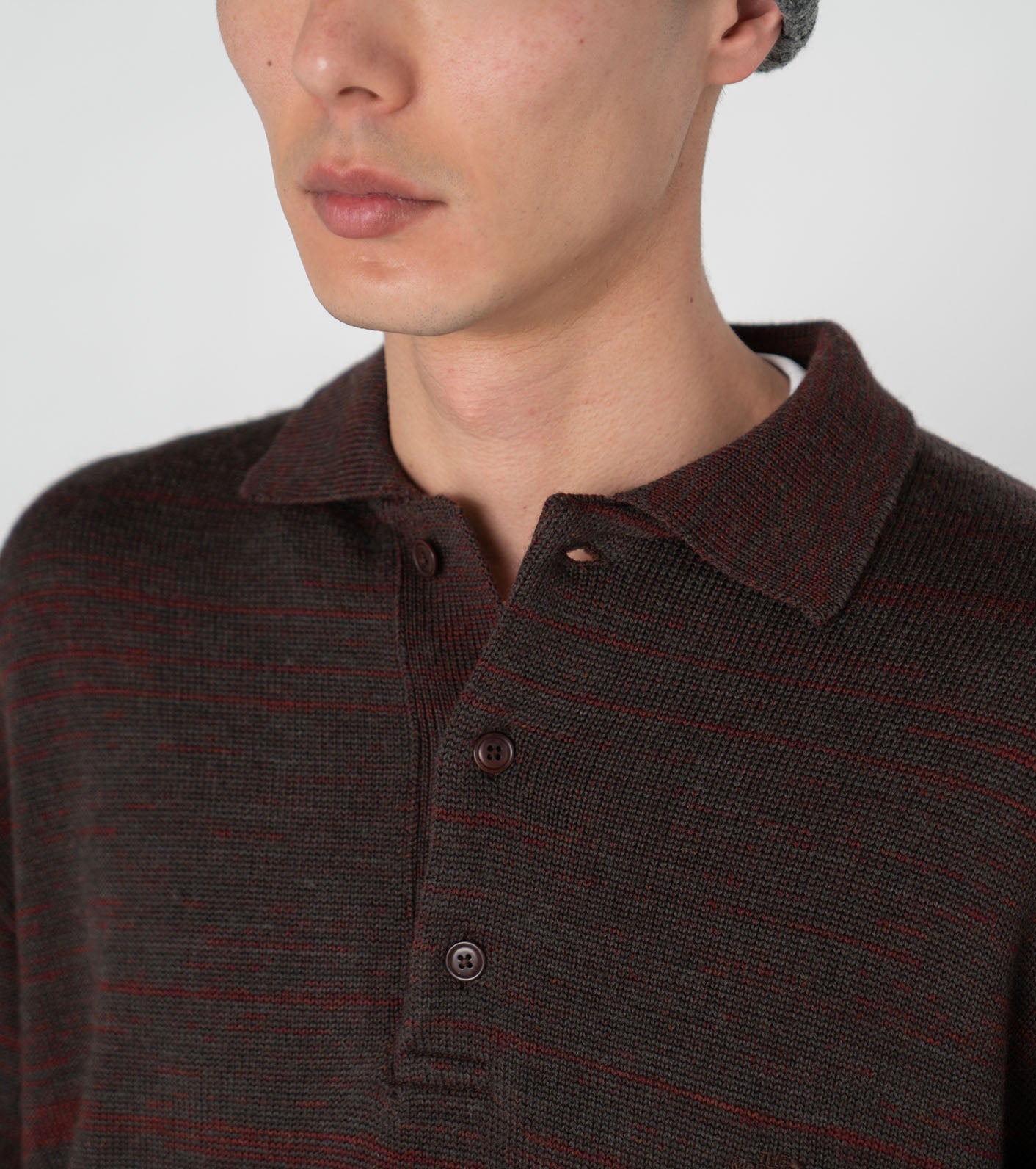 THE NORTH FACE PURPLE LABEL Merino Field Striped Polo Sweater