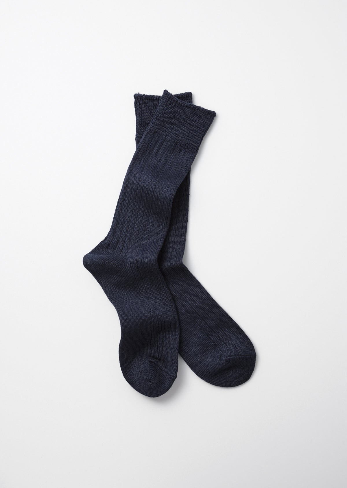 RoToTo LINEN COTTON RIBBED CREW SOCKS