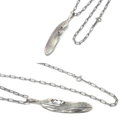 NORTH WORKS Silver Feather Necklace N-530