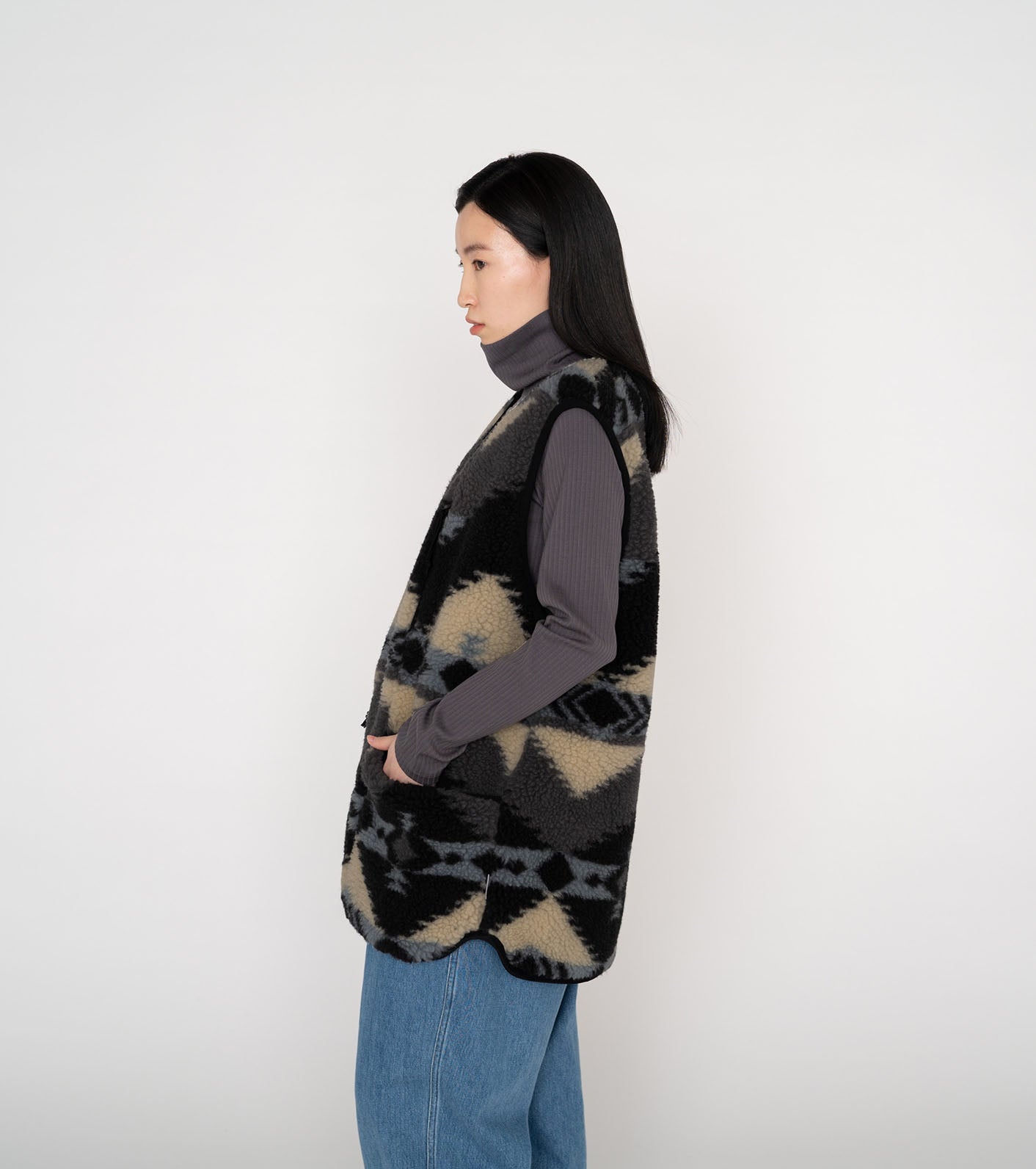 THE NORTH FACE PURPLE LABEL NP Wool Boa WINDSTOPPER Field Vest