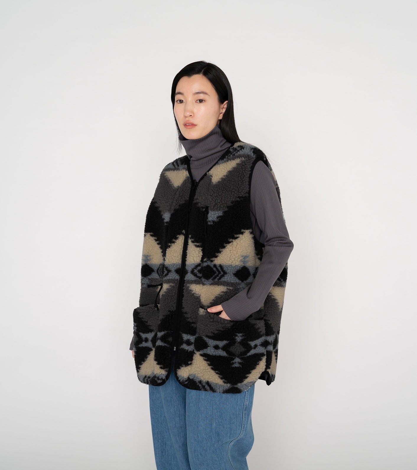 THE NORTH FACE PURPLE LABEL NP Wool Boa WINDSTOPPER Field Vest