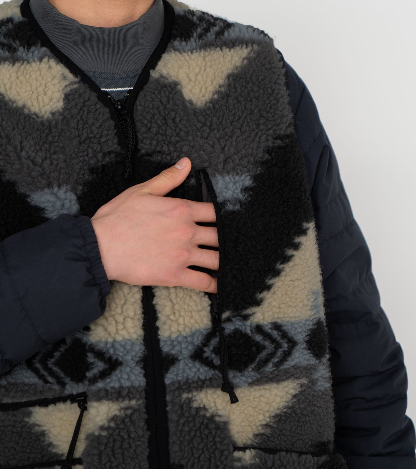 THE NORTH FACE PURPLE LABEL NP Wool Boa WINDSTOPPER Field Vest