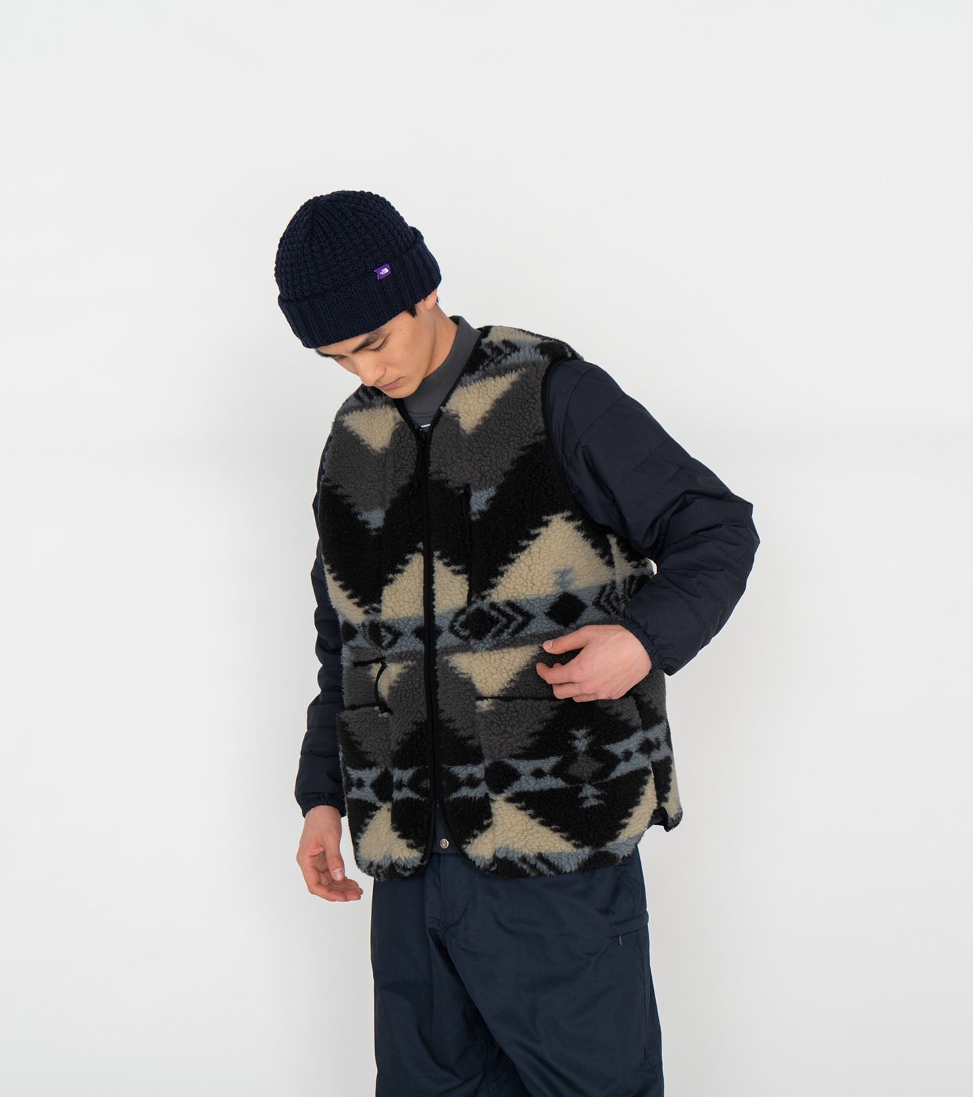 THE NORTH FACE PURPLE LABEL NP Wool Boa WINDSTOPPER Field Vest