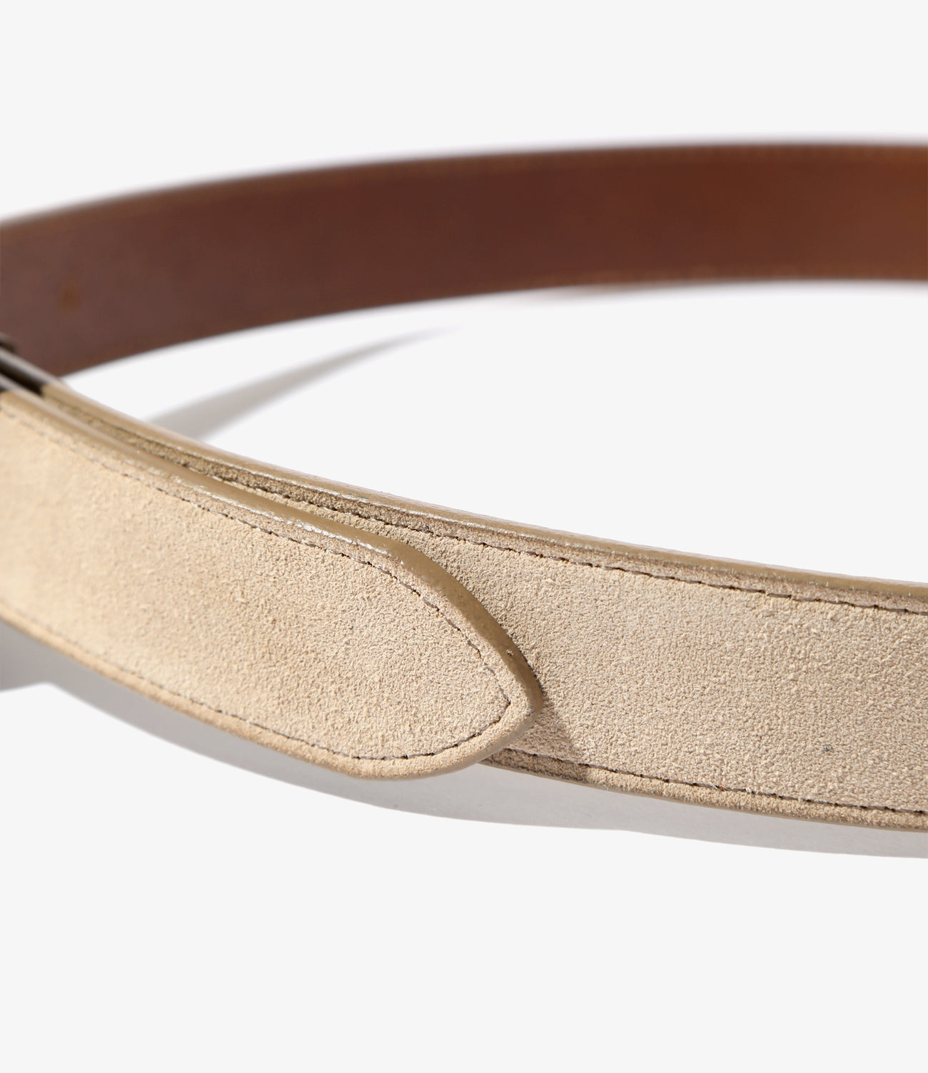 Needles Papillon Sq. Buckle Belt-Suede Lthr.