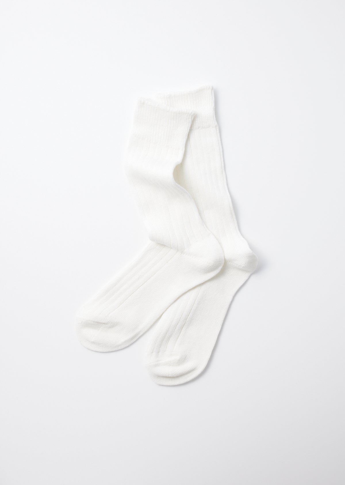 RoToTo LINEN COTTON RIBBED CREW SOCKS