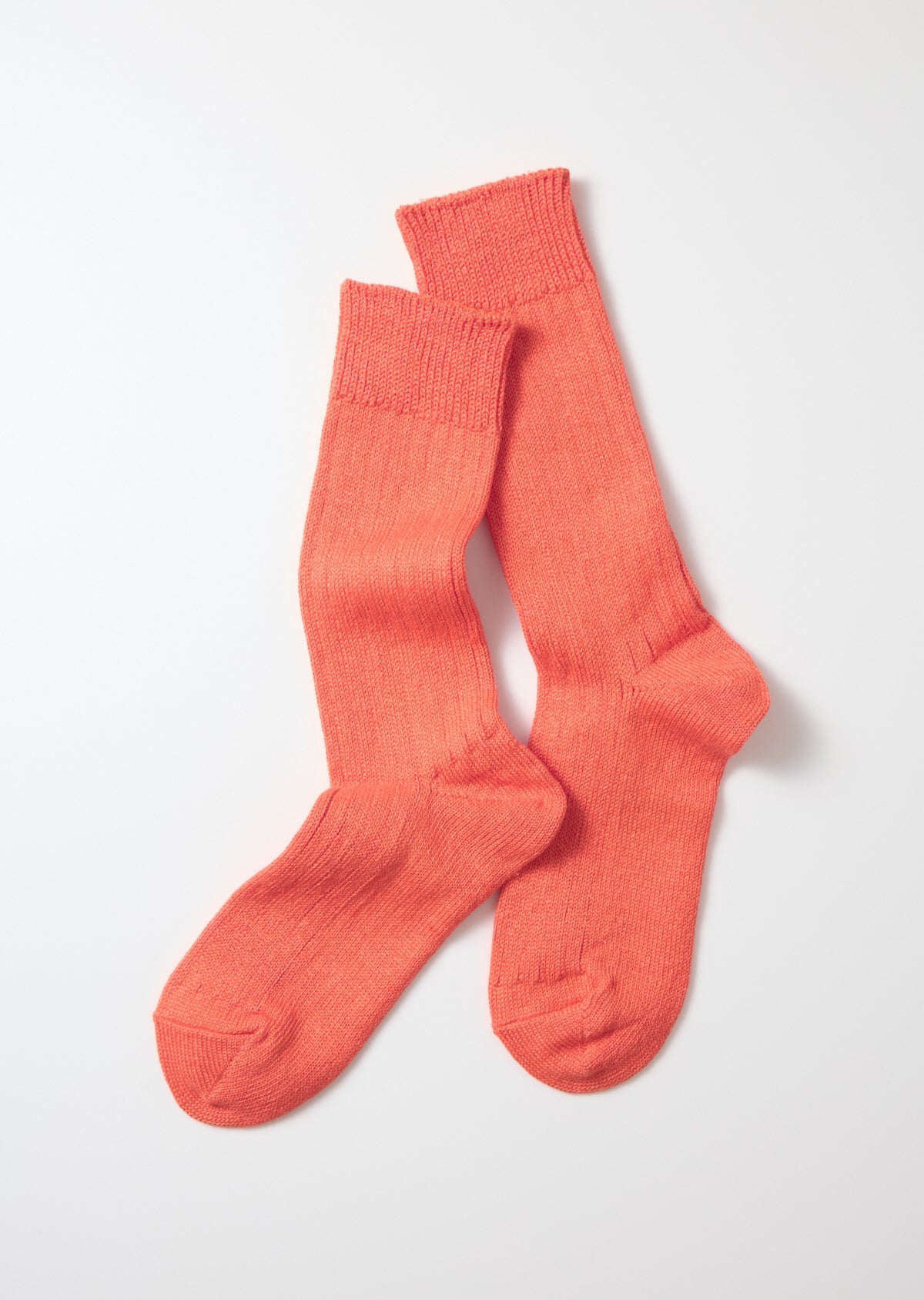RoToTo LINEN COTTON RIBBED CREW SOCKS
