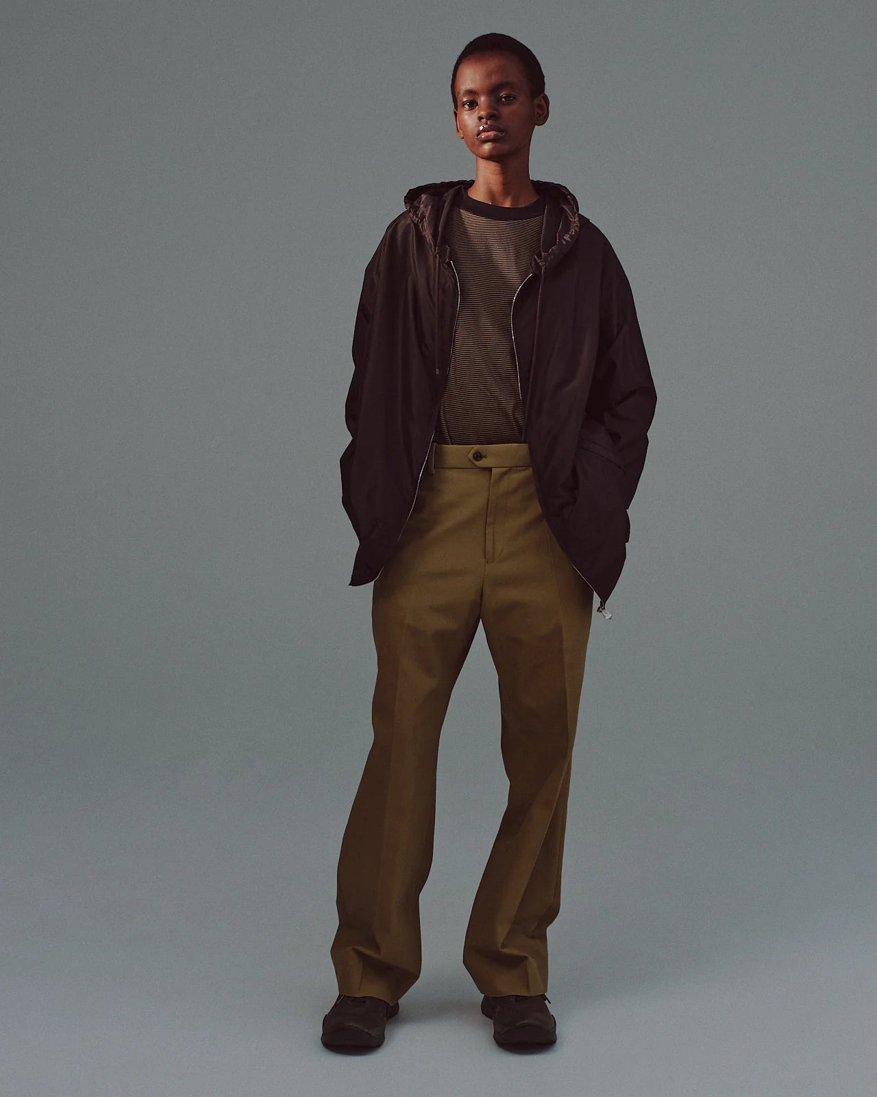 MARKAWARE ORGANIC COTTON SURVIVAL CLOTH FLAT FRONT FLARED TROUSERS