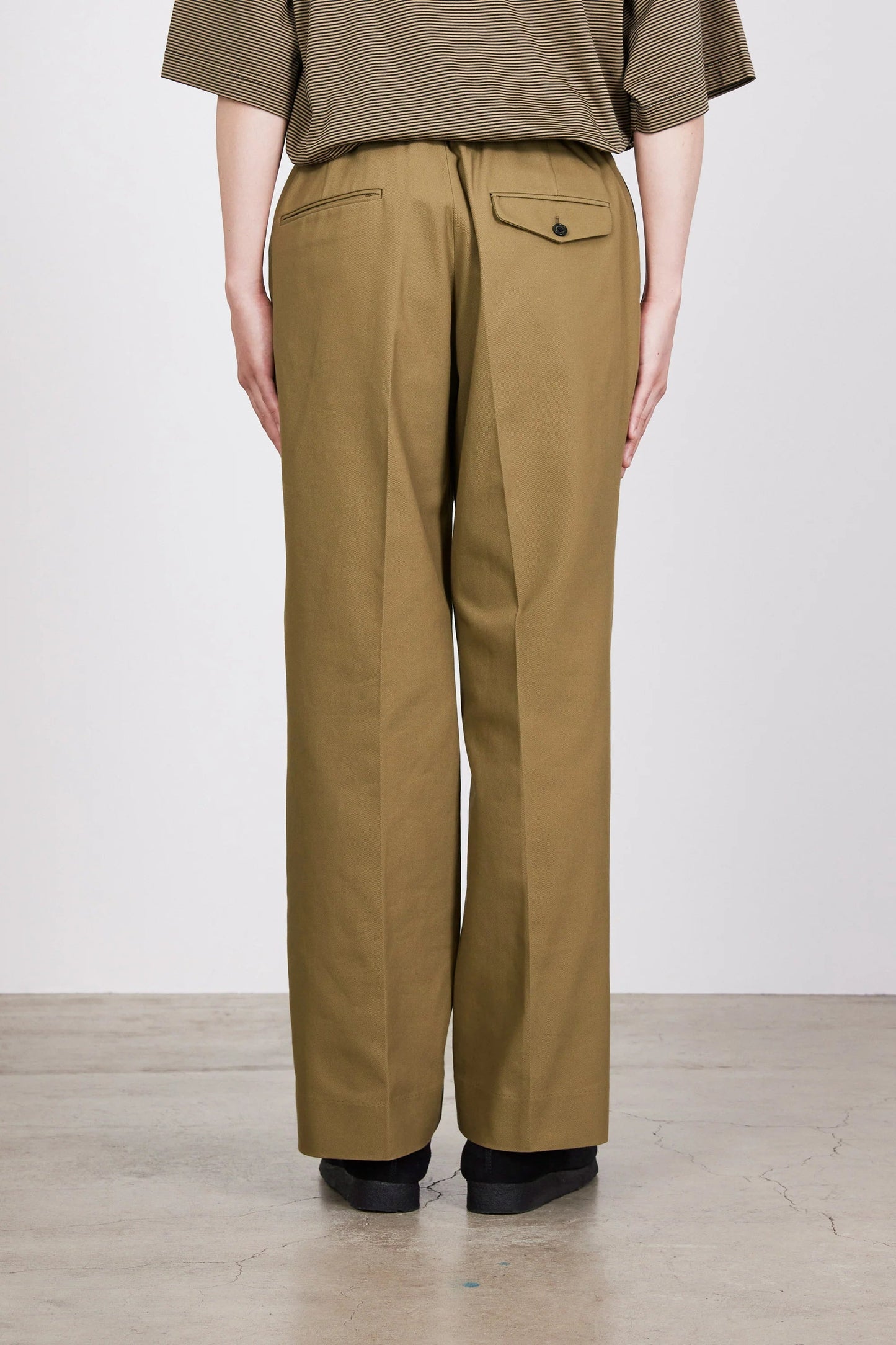 MARKAWARE ORGANIC COTTON SURVIVAL CLOTH FLAT FRONT FLARED TROUSERS