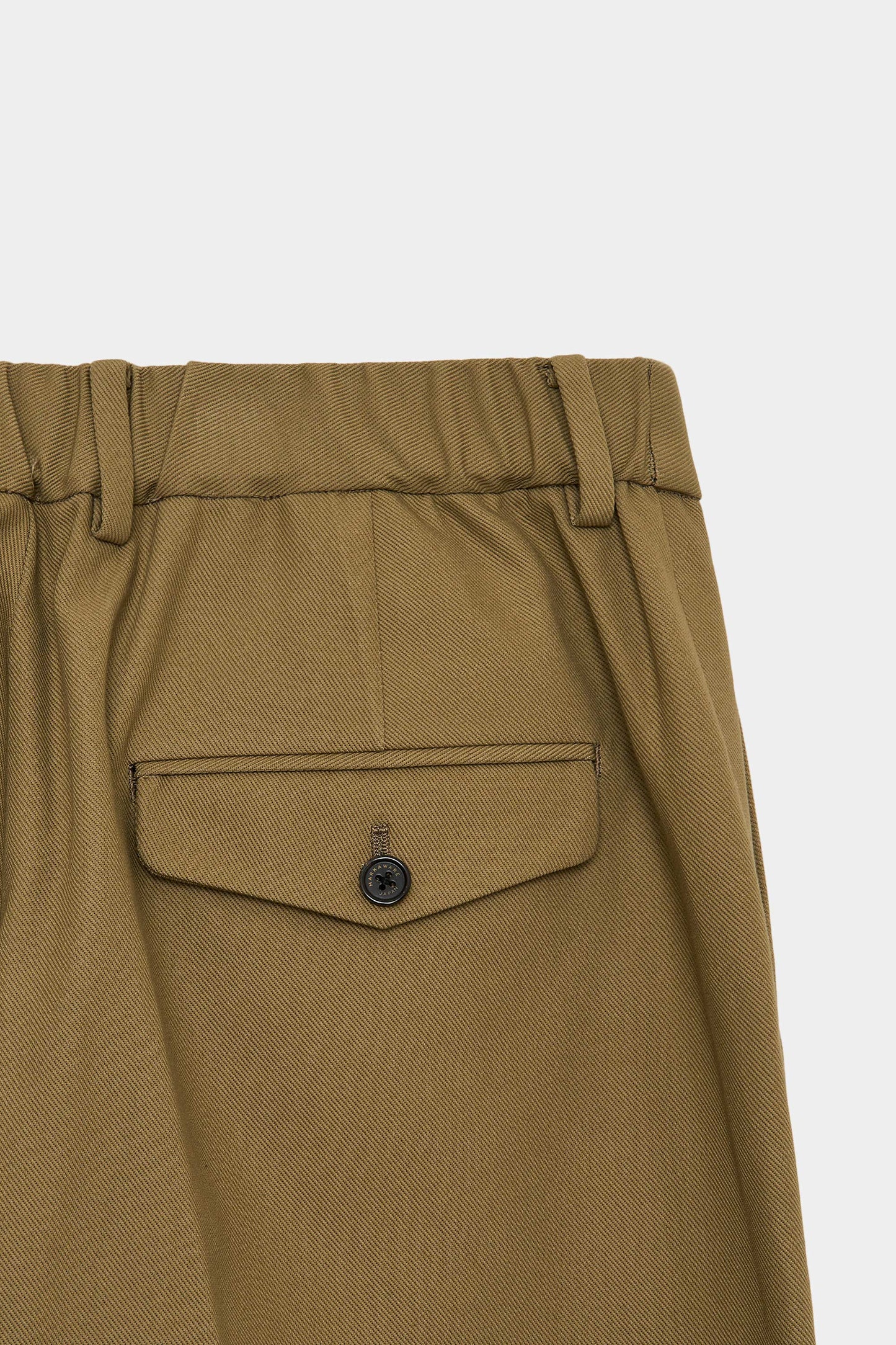 MARKAWARE ORGANIC COTTON SURVIVAL CLOTH FLAT FRONT FLARED TROUSERS