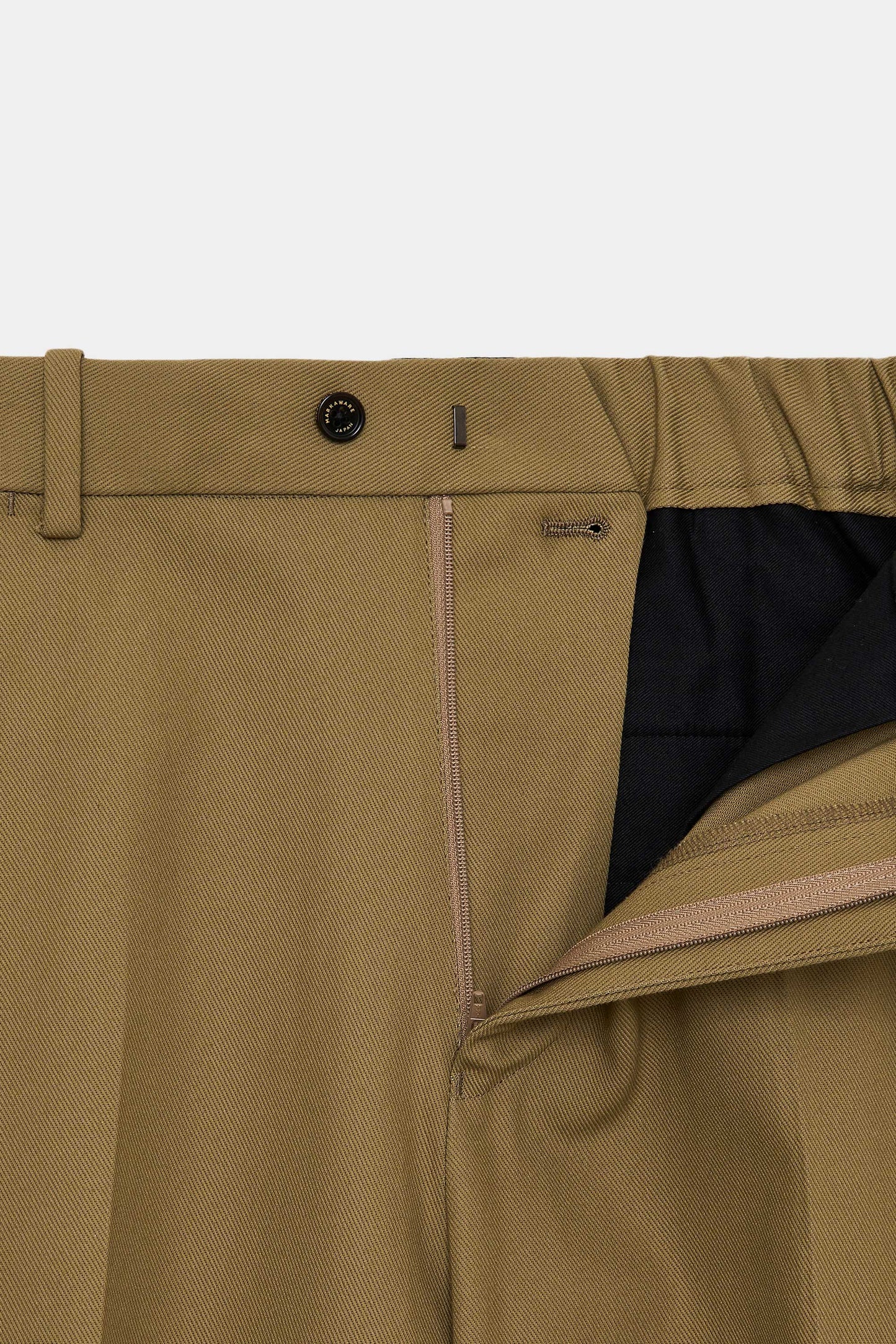 MARKAWARE ORGANIC COTTON SURVIVAL CLOTH FLAT FRONT FLARED TROUSERS