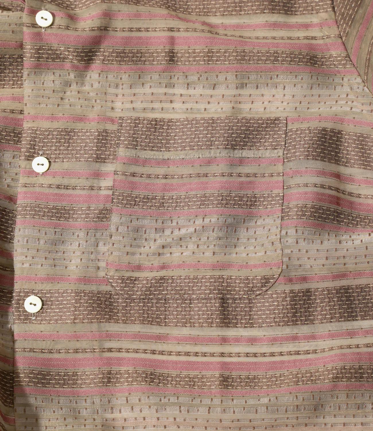 Needles S/S One-Up Shirt - PE/CU/N/C/R Chiffon Stripe Jq.